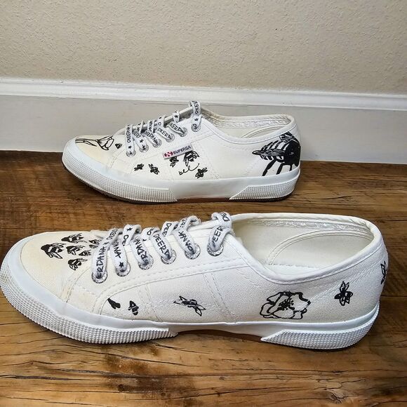 Superga X DeerDana White Canvas Bee & Flower Sneaker Size 8 Style# S00E1E0 - Picture 11 of 11